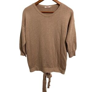 FRAGILE Antwerp Belgium Maternity Wear Sweater 3/4 Sleeve Back Bow Women's Small